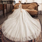 White Lace Appliques Ball Gown Wedding Dresses backless Short Sleeves Vestido De Noiva