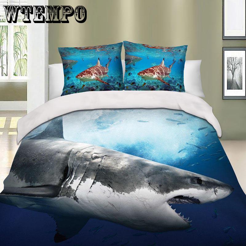 Bedding Set 3D Shark Bedding Sets  Duvet Cover Sets 3 Pcs  Set Duvet Cover Pillow Case