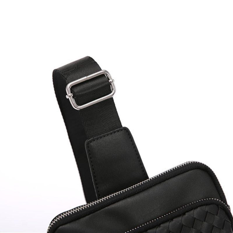 Chest Bag Men Waterproof Large Capacity Woven Crossbody Bag Outdoor Leisure Sports Shoulder Bag