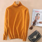 Pofulove Women Silmulated Mink Cashmere Base Sweater Turtleneck Knitting Casual Pullover Top Jumpers