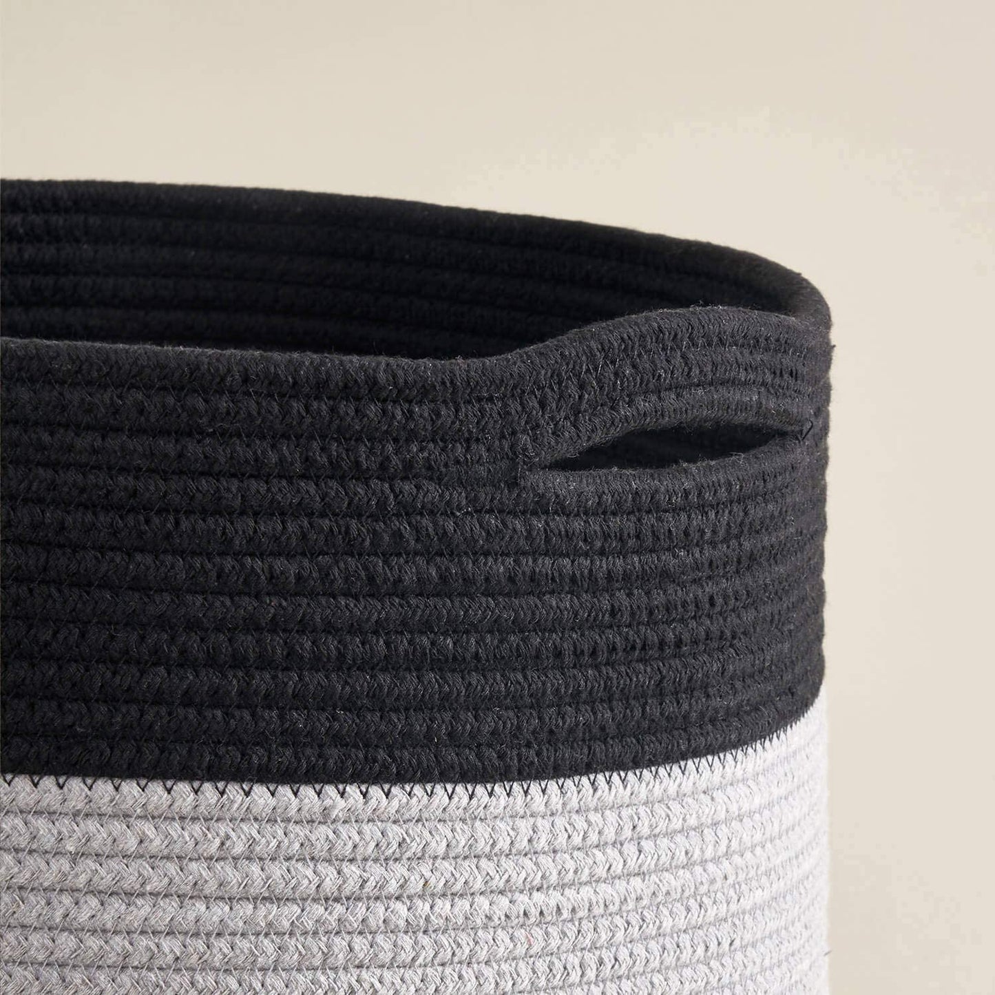 Laundry Basket, Large Cotton Rope Basket 15.8"x15.8"x13.8" Baby Laundry Basket Woven Blanket Basket