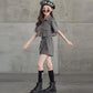 Girls Personality Suit Fashion Trend Heavy Tooling Short-sleeved Two-piece Suit Western Style Parent-child Summer