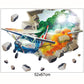 [Wall sticker ]3d Broken Wall Aircraft Children 'S Wall Stickers For Kids Rooms Bedroom Wall Decals