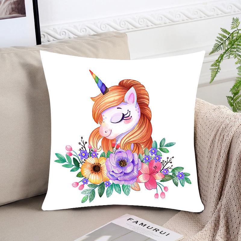 Sunflower Girl Printed Pillow Car Waist Pillow Home Sofa Pillow Soft Relaxation Artifact