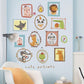 Cute portrait cartoon wall stickers kindergarten background decorative stickers zoo wallpaper