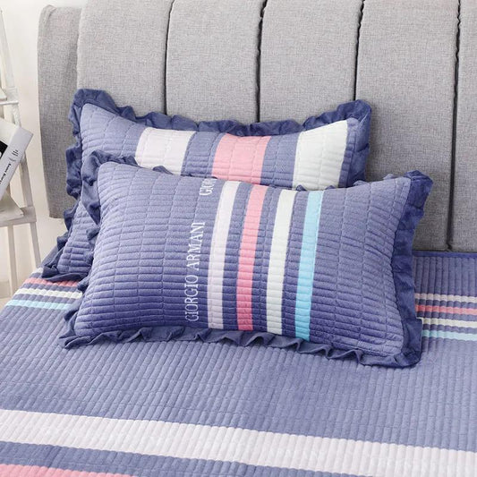 Crystal Suede Pillowcase Thickened Quilted Single and Double Pillowcases A Pair of Bedroom Bedding 48*74cm