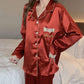Women's Spring Autumn Long-sleeved Pajamas Set Thin Ice Silk Embroidered Homewear Sexy Simulation Silk Casual Suit Outer Wear Pyjamas Sleeping Suit