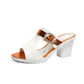 Sandals  Women Summer Korean Style Small Thick Heel High Heels Mid-heel Buckle  All-match Open-toed Women's Shoes