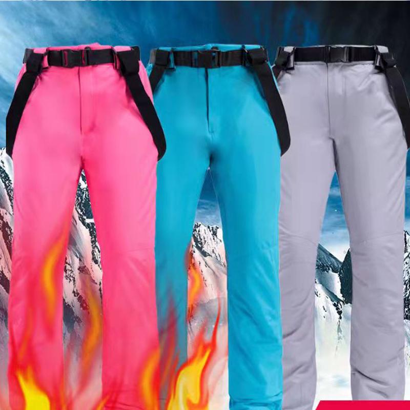 Men's and Women's Snowboard and Ski Pants Outdoor Windproof and Waterproof Detachable Overalls Winter Thick Warm Cotton Trousers