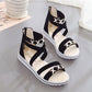 Women's Summer Flat Sandals Student Korean Style All-match Mid-heel Wedges Beach Shoes Bohemian Fairy Shoes