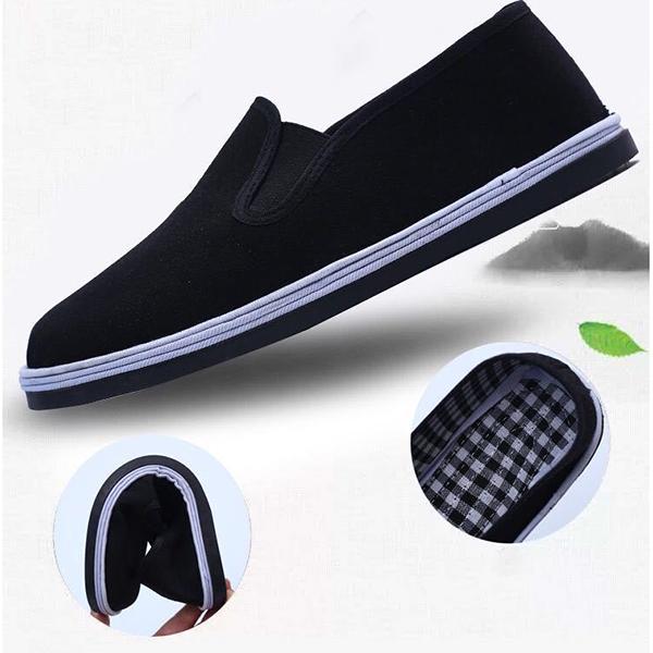 Men's Cloth Shoes Anti Slip Wear-resistant Black Shoes Soft Sole Lightweight Casual Breathable Flat Cloth Shoes