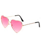Vintage Heart Shaped Sunglasses Women Brand Designer Red Ladies Metal Gradient Lens Sun Glasses Men