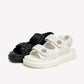 Summer Thick-soled Sandals Women's Outer Wear Flat Denim Velcro Sports Sandals