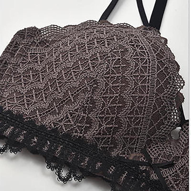Korean Lace No Steel Ring Thin Beautiful Back Camisole Vest with Chest Pad Sports Tube Top Women's Lingerie Bra