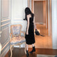 Black Sling Dress Women's High Slit Gold Velvet Sling Bottoming Skirt Spring Autumn Short Skirt