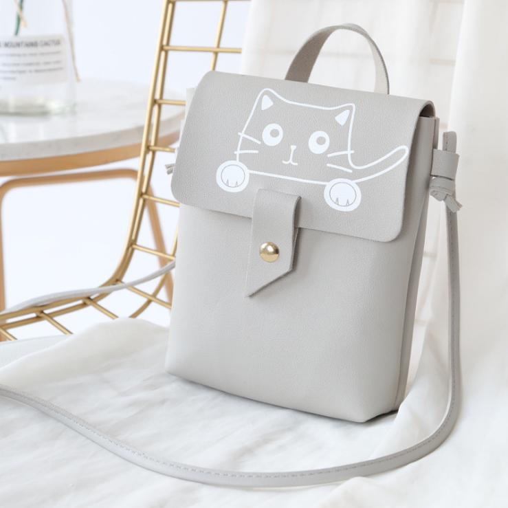 Handset Bag Girl Printing Mini-Bag Korean Edition One Shoulder Slant Bag Girl Lovable Change Wallet