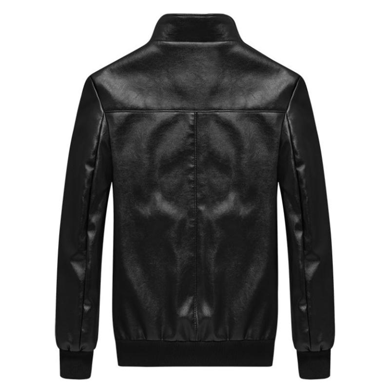 Men's Leather Jacket Plus Velvet Thickening Jacket Handsome Tide Autumn and Winter Young Slim Korean Leather Jacket Men