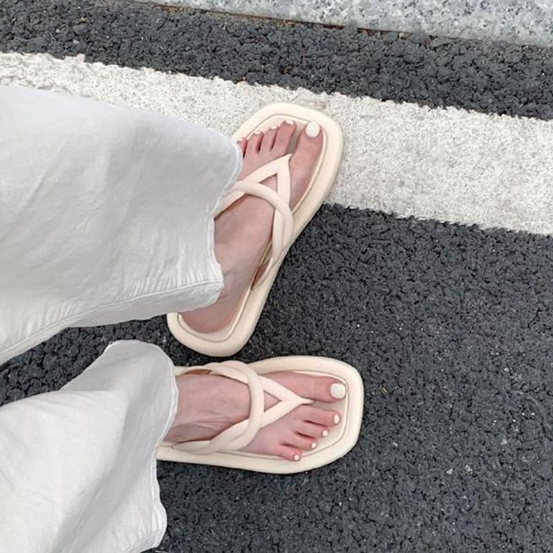 Flip-flops Female Summer Fairy Style Casual Fashion Korean Retro Flip-flops Vacation Beach Sandals and Slippers