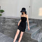Black Suspender Skirt Dress Was Thin with A Little Black Dress Hepburn Style Skirt Female