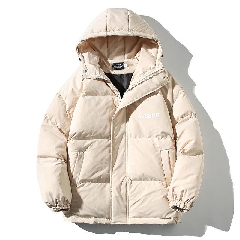 Winter Cotton Clothing Men's Hooded Solid Color Jacket Ins Wind Korean Version of The Trend Loose Casual Cotton Clothing Bread Suit Coat