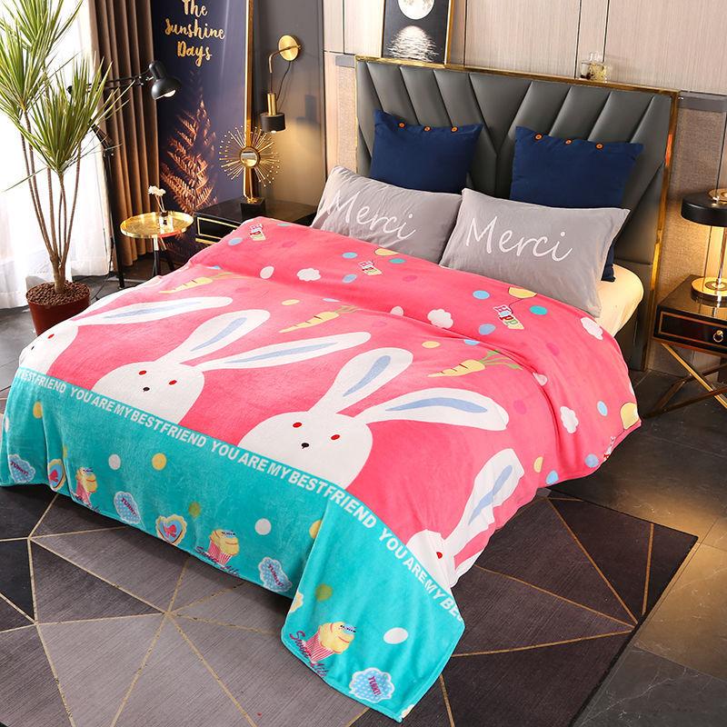 Flannel Blanket Coral Fleece Blanket Fleece Sheet Cover Blanket Four Seasons Universal Multi-Size Single Double Student Dormitory Sheets