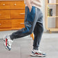 Boys Plus Velvet Pants Gold Silk Double-sided Velvet Plus Velvet Thick Trousers Autumn and Winter Models In The Big Children's Warm Pants
