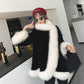 Women Coat Fashion Mink Fur Coat Female Thick Warm Wool Cloak Shawl Ladies Over Coat Winter Coat