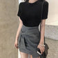 Women Anti-light Skirt High Waist Banded Bow Slim Sexy Package Hip Skirts Mini A-line Skirt