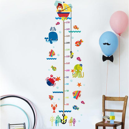 Wallpaper children room decoration self-adhesive bedroom measurement height wall stickers removable