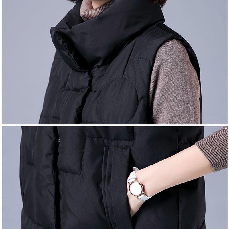 Ladies Down Cotton Vest Mid Length Autumn Winter Loose Jacket