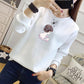 Long-sleeved Loose Coat Plus Velvet Autumn and Winter Round Neck Bottoming Shirt Thickened Sweater Women