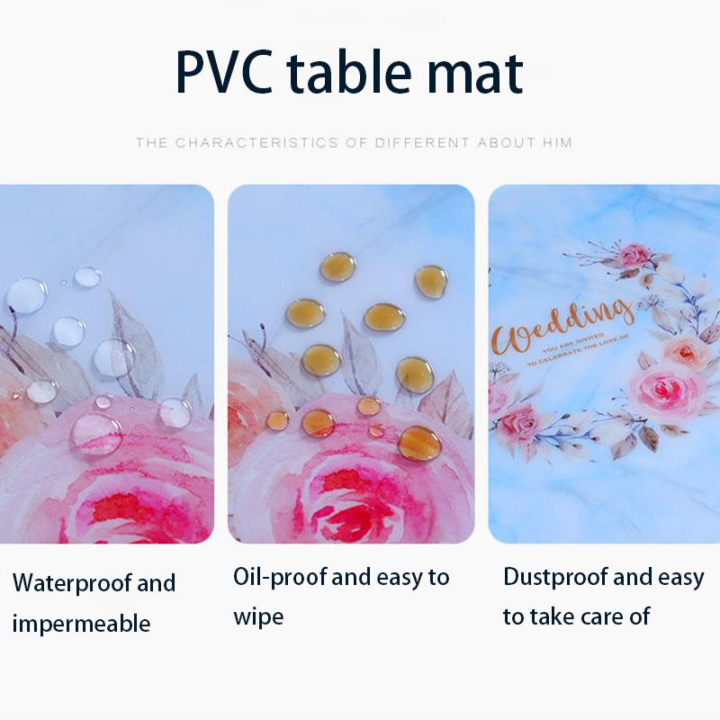 PVC 3D Three-dimensional Pattern Tablecloth Soft Plastic Dining Table and Coffee Table Mat Waterproof Oil-proof Anti-scald Disposable Household