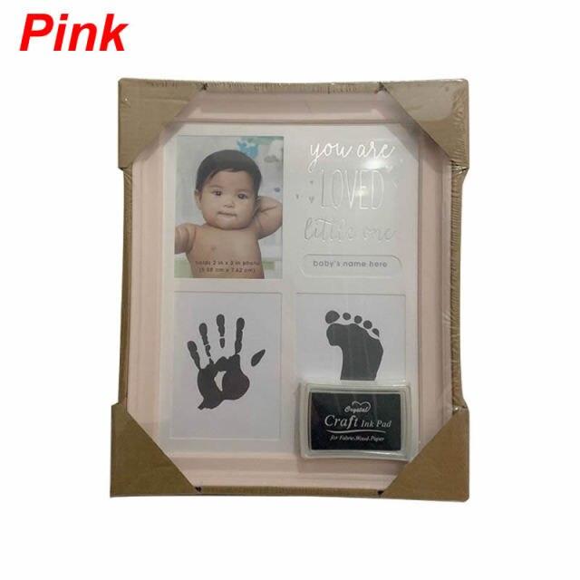 900C Newborn Hand and Foot Print Ornaments 12 Months Photo Frame with Craft Ink Pad Home Decoration Baby Kids Birthday Gift
