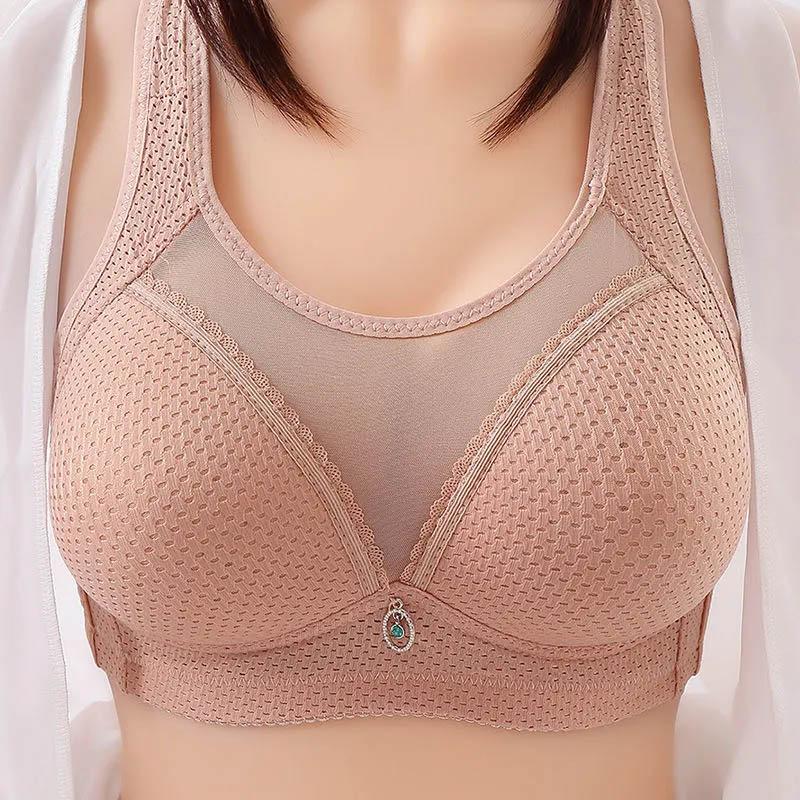 Large Size Thin Non-magnetic Tube Top Anti-glare Gather Full Cups Close Breast Bra No Steel Ring Anti-sagging Comfortable Breathable Bra