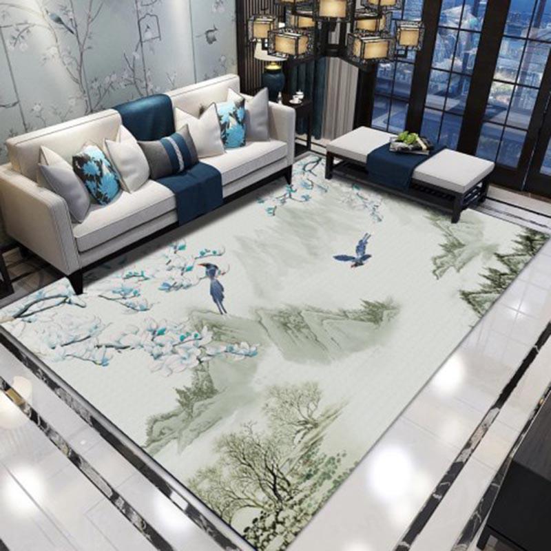 3D Carpet for Living Room Rug Minimalist Flower Chinese  Mat Sofa Large Carpet Study Bedroom Rug