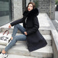 Winter Women's Cotton-padded Jacket Mid-length Large Size Fur Collar Plus Fleece Down Padded Jacket Padded Coat