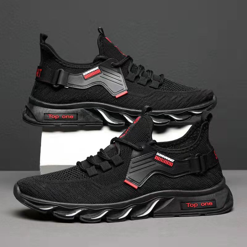 Summer Men's Shoes Breathable Casual Sports Shoes Running Shoes Mesh Shoes Flying Knitted Shoes