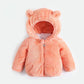 Girls' Warm and Windproof Cotton Clothes Autumn and Winter Thickened Plus Fleece Hooded Jacket