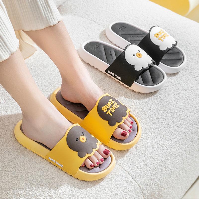 Thick-soled Slippers Women Summer Cartoon Cute Indoor Non-slip Couple Sandals and Slippers Men Wear Soft