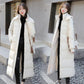 Stand-up Collar Hooded Down Jacket Padded Jacket Women Fall/winter Loose Padded Jacket Women Long Over-the-knee Padded Jacket Straight Slim Coat