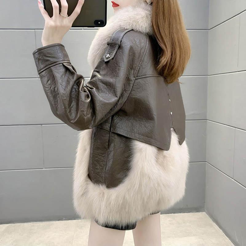 Autumn and Winter Models of Imitation Fur Coat Women's Short Thickened Loose and Thin Fashionable Fox Fur Plush Coat