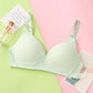 Young Women Gather Comfortable Pure Color Simple High School Student Underwear Girl Soft Cup Bra