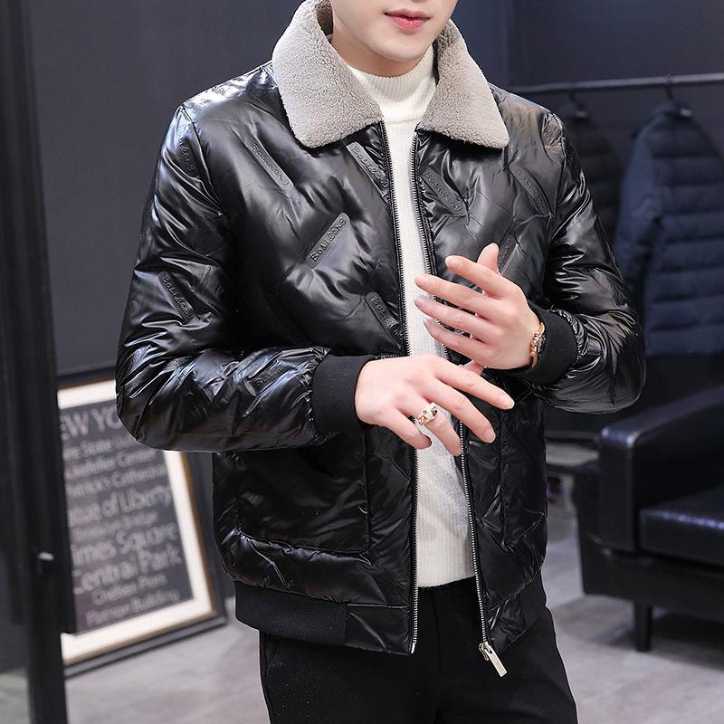Down Coat Winter Korean Fashion Brand Men's Short Slim-fit Lapel Thick Loose Men's Cotton Coat