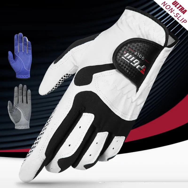 Men's Golf Gloves Single Left and Right Hand Optional with Non-slip Particles Breathable Microfiber Cloth Gloves