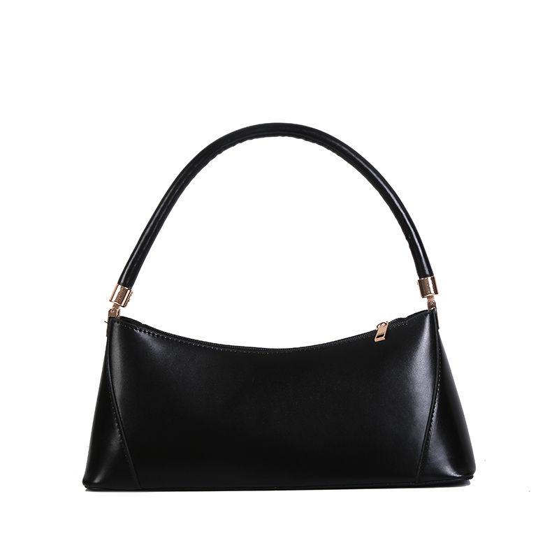 Lady Simple Glossy Elegant baguette Bag PU Leather Armpit Bag for Women Shoulder Handbags