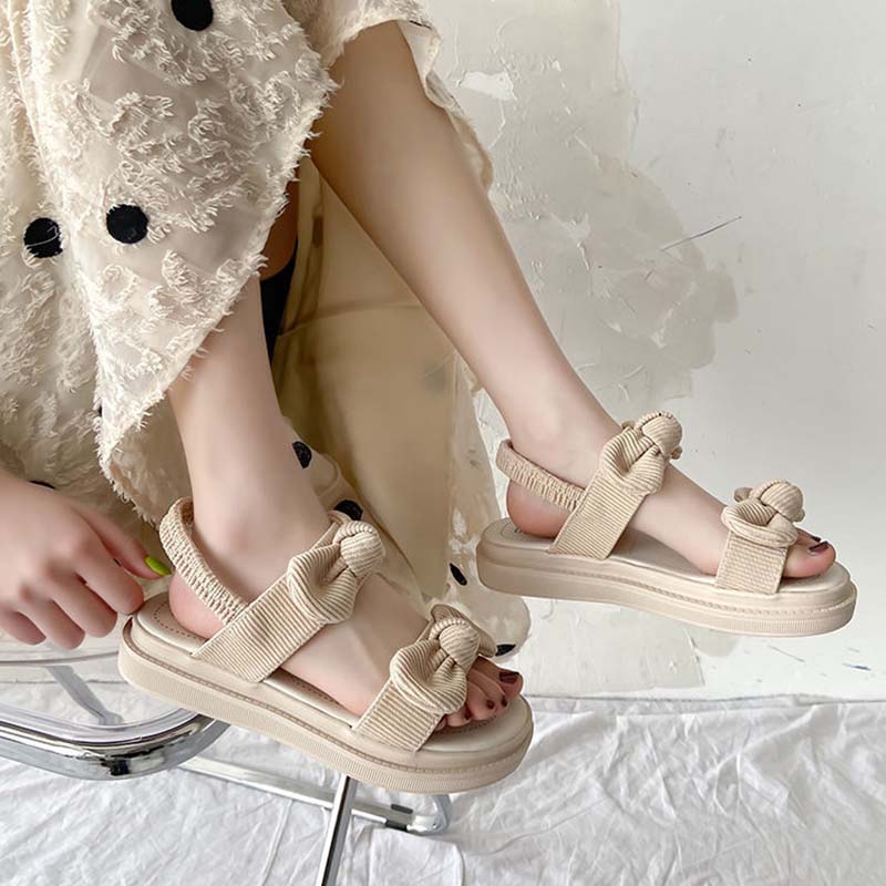 Outer Wear Sandals Female Summer Flat Bottom Fashion Student Fairy Style with Skirt
