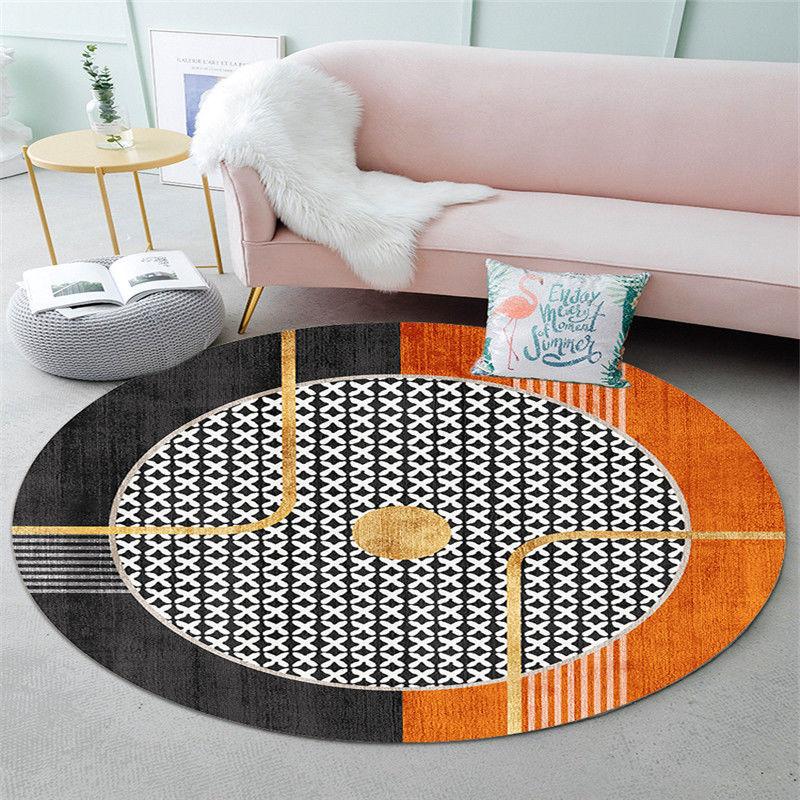 Round Carpet for Living Room  Non-slip Mat Kids Bedroom Computer Chair Upholstery Area Rug Mats