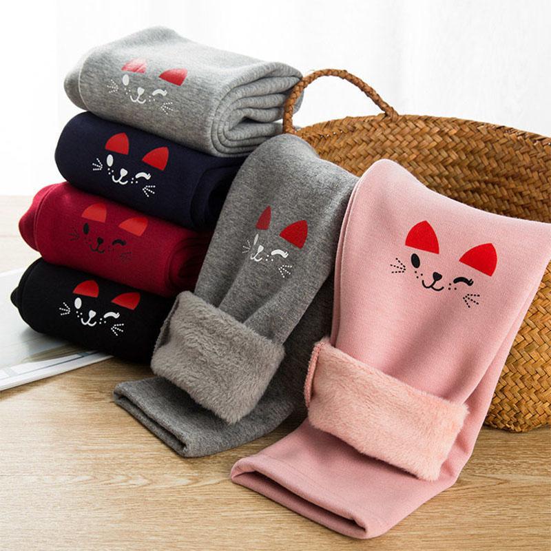 Girls' Leggings Autumn and Winter 2021 Plus Velvet Thickening Thin Velvet Warm Baby Children's Pants Stretch Outer Wear