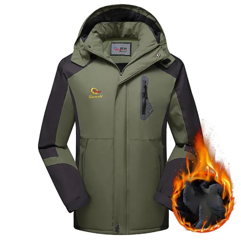 Men's Jacket Windproof Waterproof and Velvet Thick Hooded Sports Casual Jacket Autumn and Winter