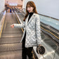 Women's Cotton-padded Clothes Mid-length Korean Style Waist Slim Slimming Suit Collar Down Cotton Jacket